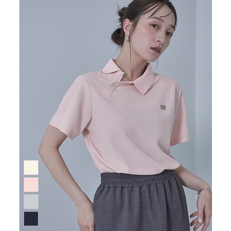 アシンメトリーカラーポロシャツ【miette ミエット】 | titivate | 詳細画像1 