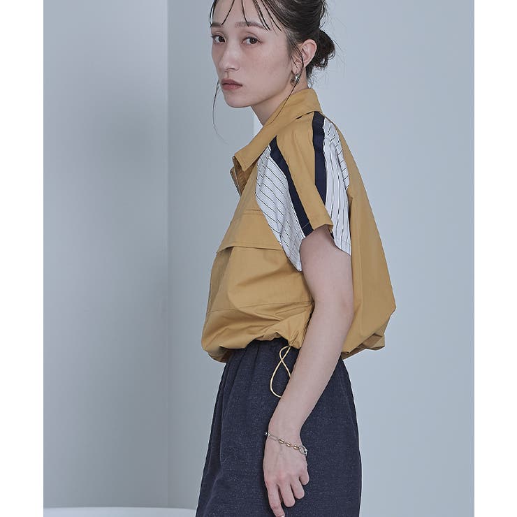 ストライプ切替ジップ半袖シャツ【miette ミエット】 | titivate | 詳細画像26 