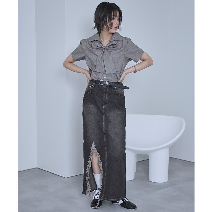 フロントリボンパフスリーブシャツ【miette ミエット】 | titivate | 詳細画像10 