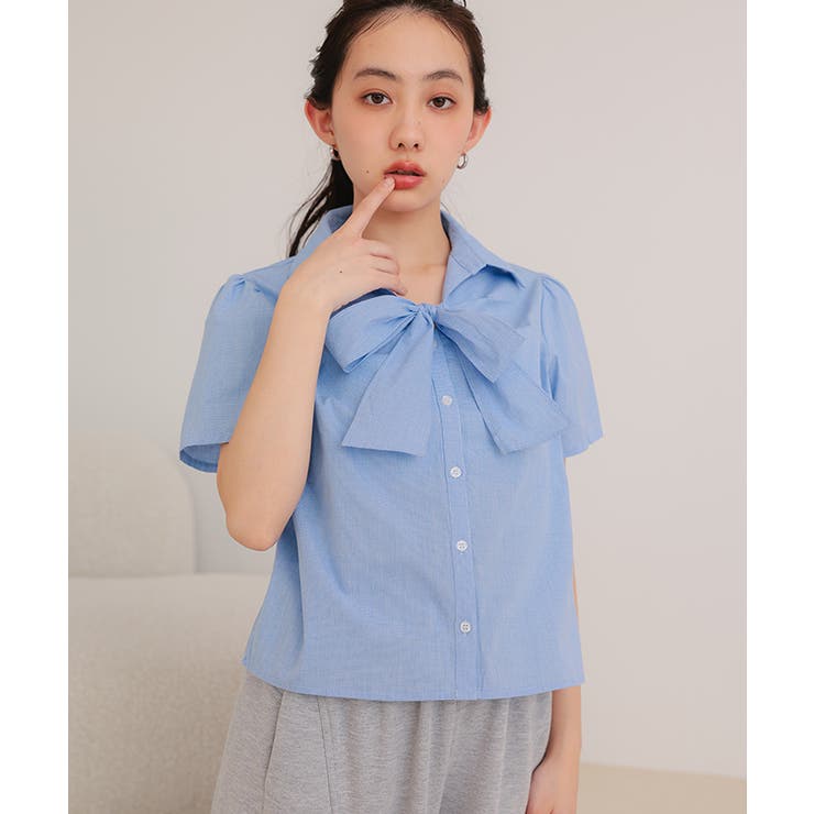 フロントリボンパフスリーブシャツ【miette ミエット】 | titivate | 詳細画像22 