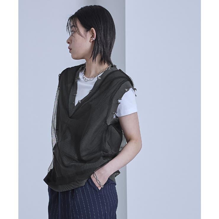 チュールレイヤードダメージベスト【miette ミエット】 | titivate | 詳細画像19 