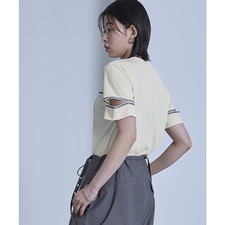 配色ステッチスリットスリーブTシャツ【miette ミエット】 | titivate | 詳細画像10 