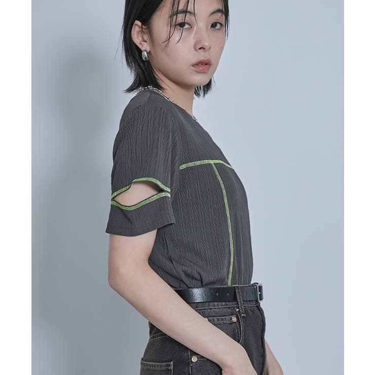 配色ステッチスリットスリーブTシャツ【miette ミエット】 | titivate | 詳細画像13 