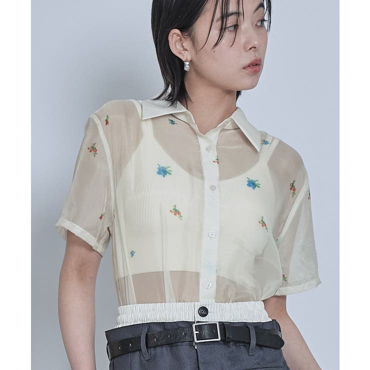 アソートプリント半袖シアーシャツ【miette ミエット】 | titivate | 詳細画像5 