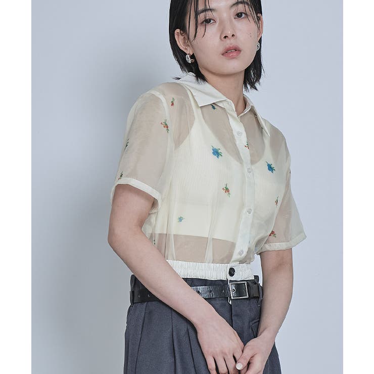 アソートプリント半袖シアーシャツ【miette ミエット】 | titivate | 詳細画像10 