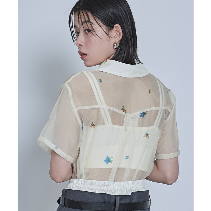 アソートプリント半袖シアーシャツ【miette ミエット】 | titivate | 詳細画像11 