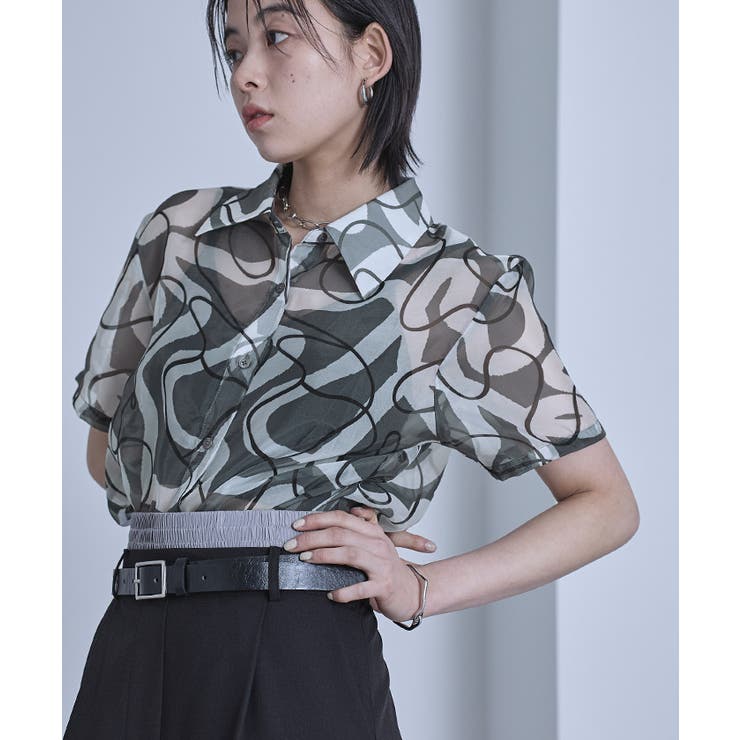 アソートプリント半袖シアーシャツ【miette ミエット】 | titivate | 詳細画像13 