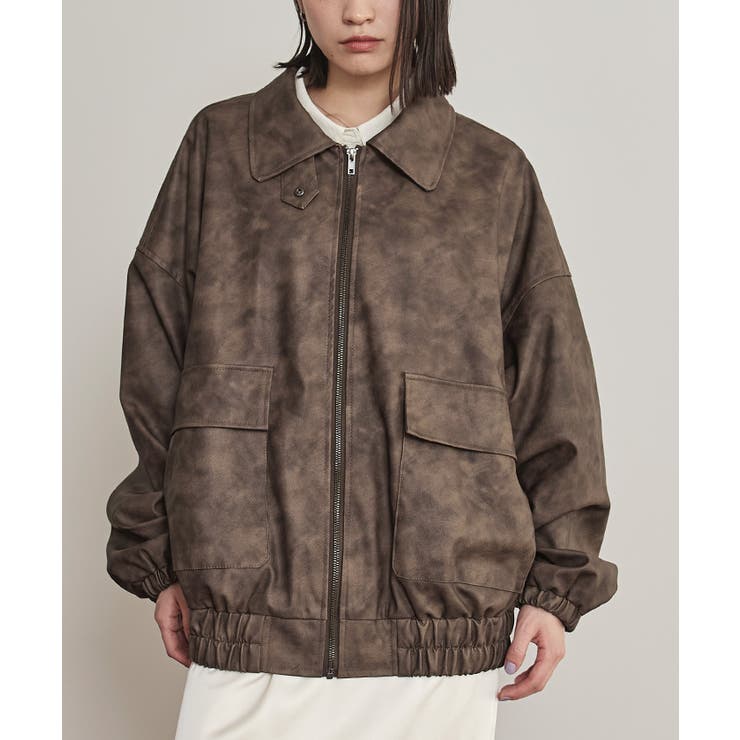 ムラ染めフェイクレザーブルゾン【miette ミエット】 | titivate | 詳細画像4 