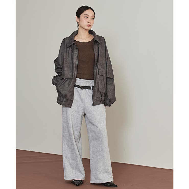 ムラ染めフェイクレザーブルゾン【miette ミエット】 | titivate | 詳細画像5 