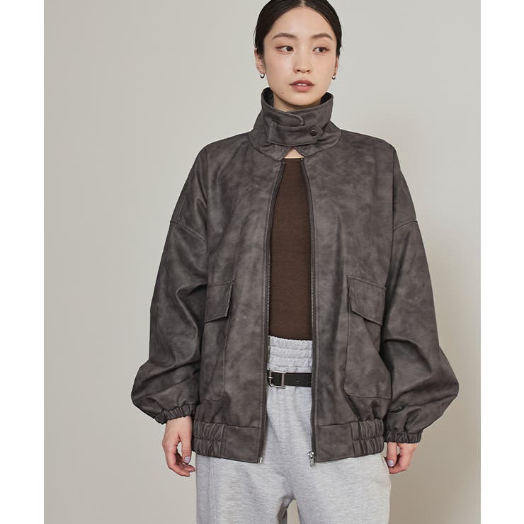 ムラ染めフェイクレザーブルゾン【miette ミエット】 | titivate | 詳細画像7 