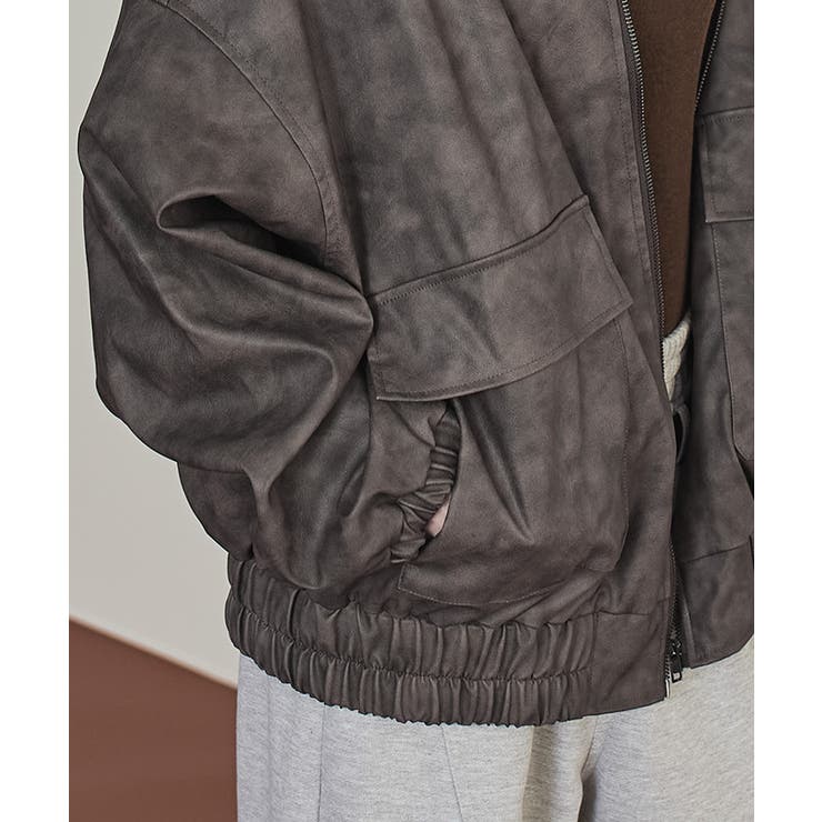 ムラ染めフェイクレザーブルゾン【miette ミエット】 | titivate | 詳細画像10 