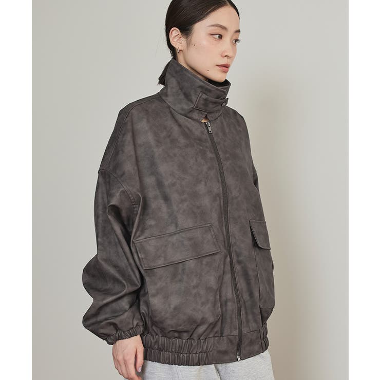 ムラ染めフェイクレザーブルゾン【miette ミエット】 | titivate | 詳細画像12 