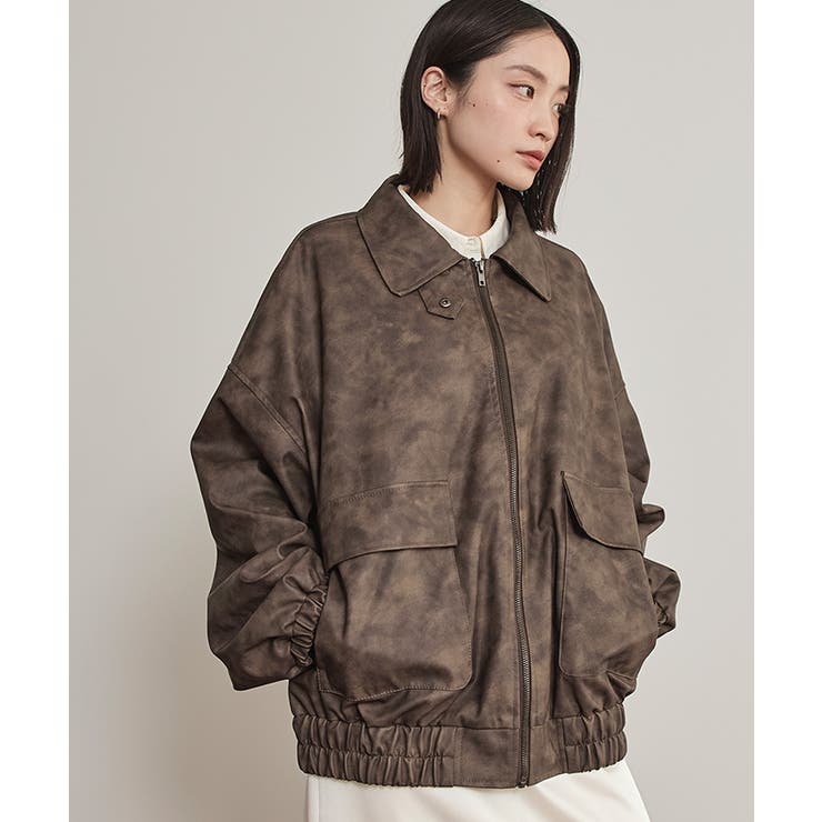 ムラ染めフェイクレザーブルゾン【miette ミエット】 | titivate | 詳細画像14 