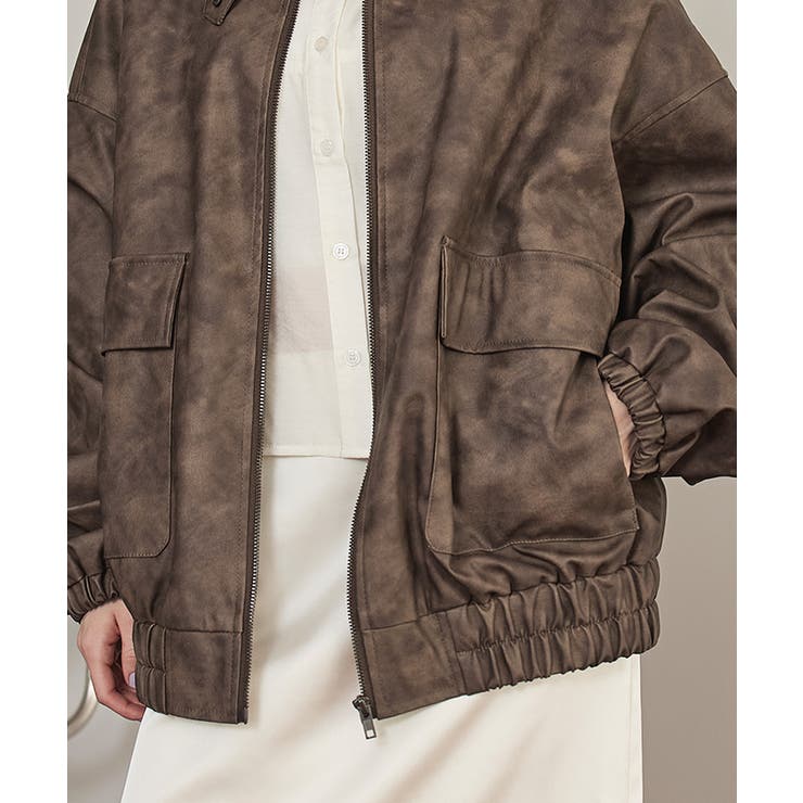 ムラ染めフェイクレザーブルゾン【miette ミエット】 | titivate | 詳細画像17 