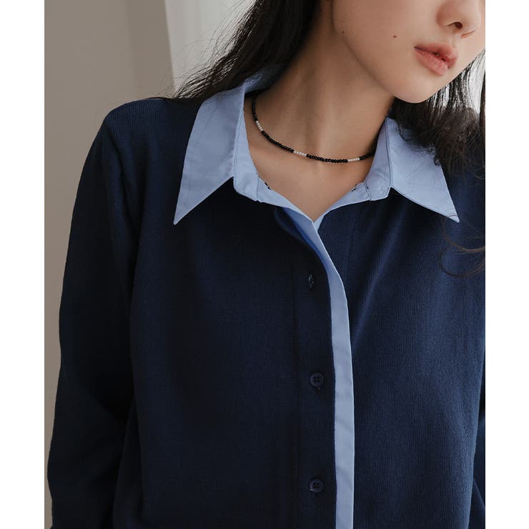 シャツレイヤード風カーディガン【miette ミエット】 | titivate | 詳細画像3 