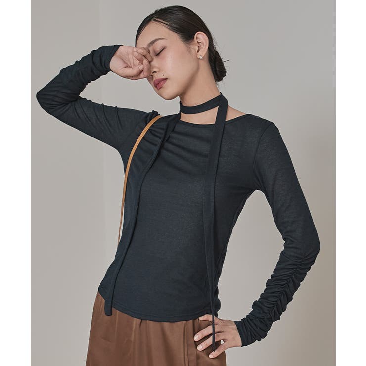 タイ付きシャーリングシアートップス【miette ミエット】 | titivate | 詳細画像33 