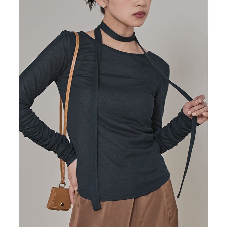 タイ付きシャーリングシアートップス【miette ミエット】 | titivate | 詳細画像16 