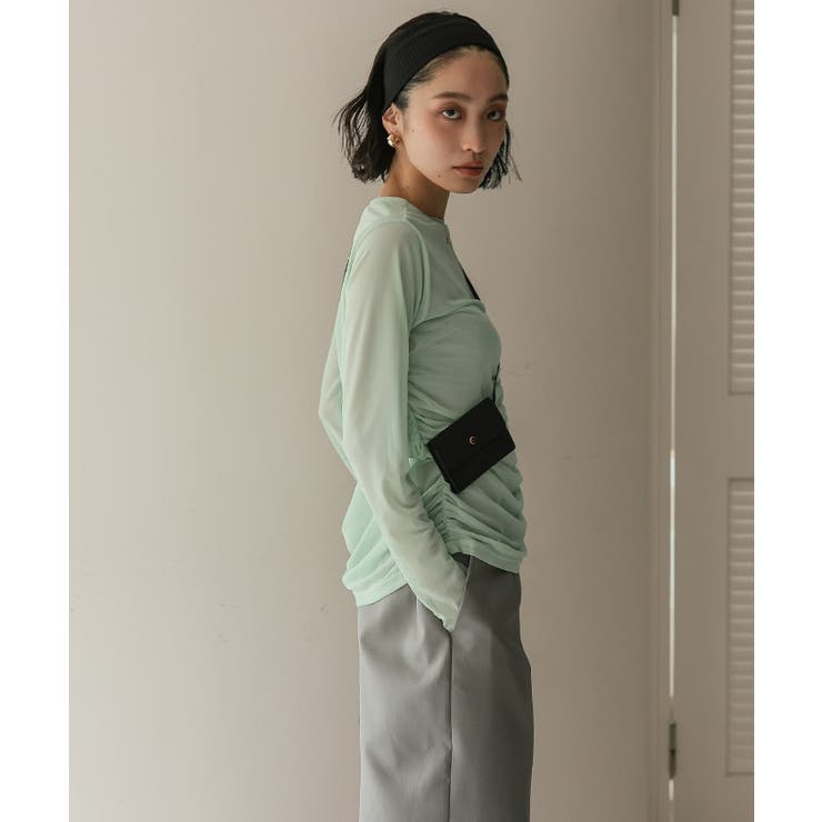 前後2wayギャザードレープシアートップス【miette ミエット】 | titivate | 詳細画像3 