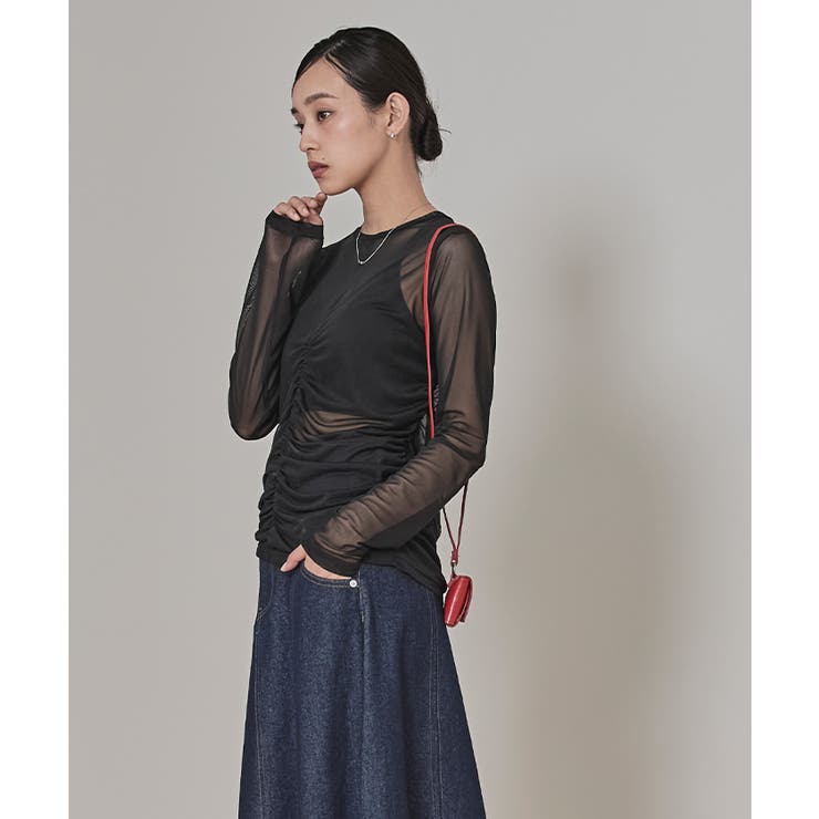 前後2wayギャザードレープシアートップス【miette ミエット】 | titivate | 詳細画像10 