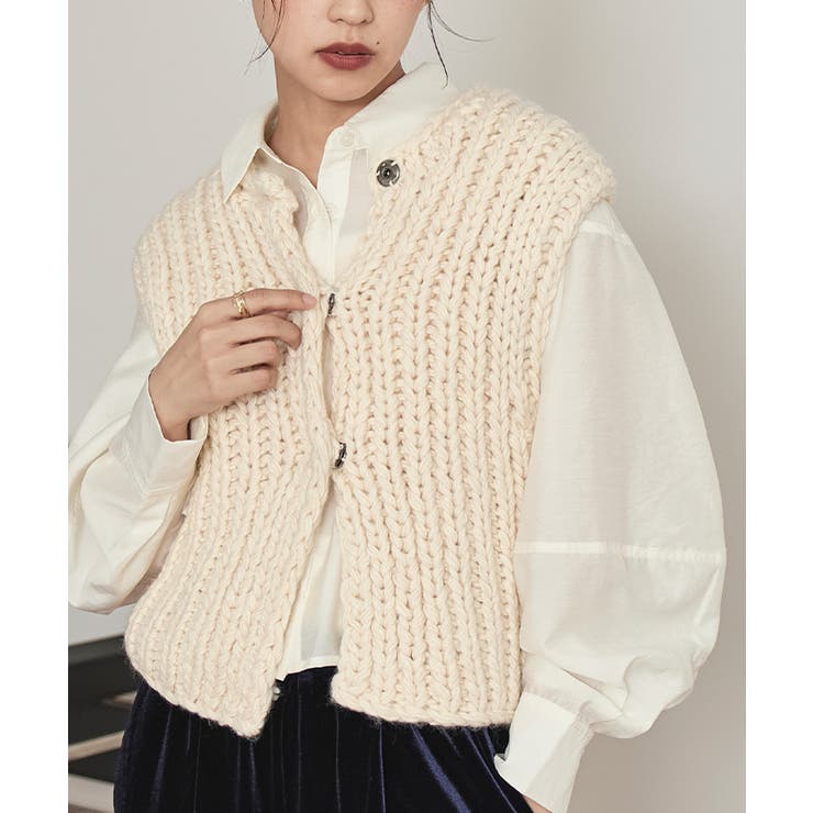 ローゲージハンドニットベスト【miette ミエット】[品番
