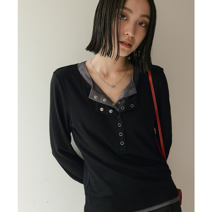 レイヤード風ヘンリーネックトップス【miette ミエット】 | titivate | 詳細画像27 