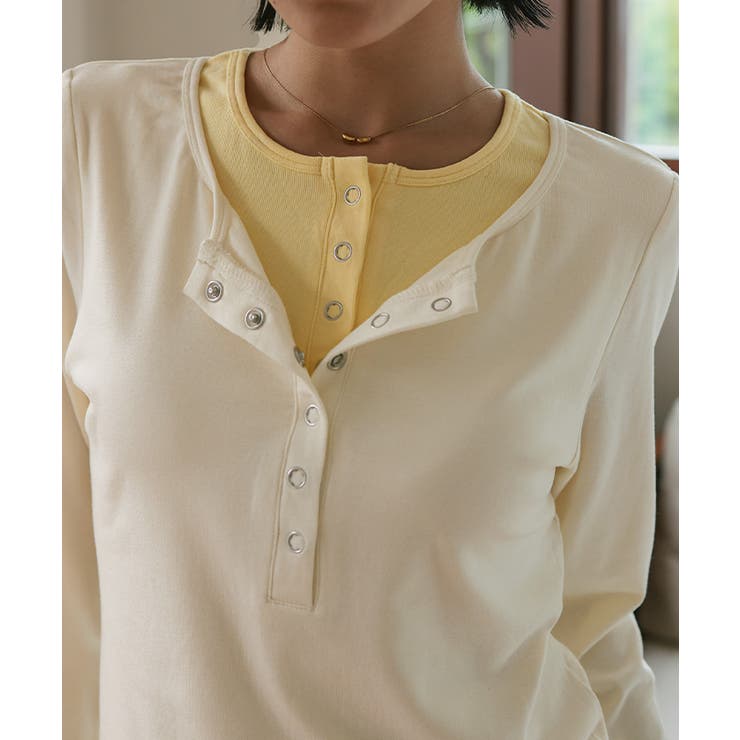 レイヤード風ヘンリーネックトップス【miette ミエット】 | titivate | 詳細画像11 