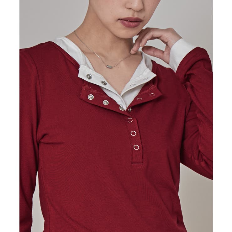 レイヤード風ヘンリーネックトップス【miette ミエット】 | titivate | 詳細画像18 