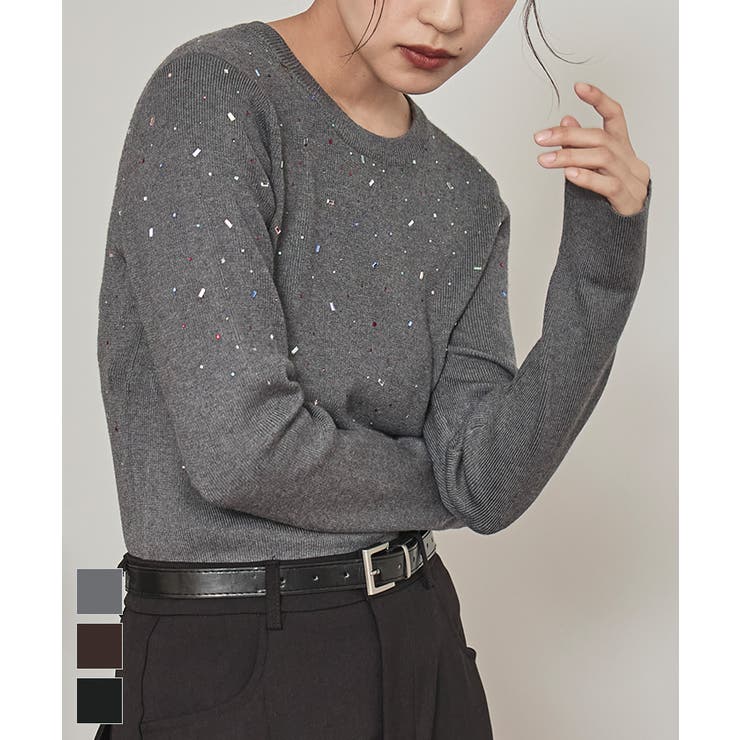 ビジュークルーネックニット【miette ミエット】 | titivate | 詳細画像1 