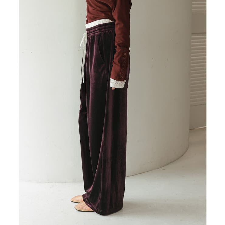 ダブルウエストベロアワイドパンツ【miette ミエット】 | titivate | 詳細画像8 