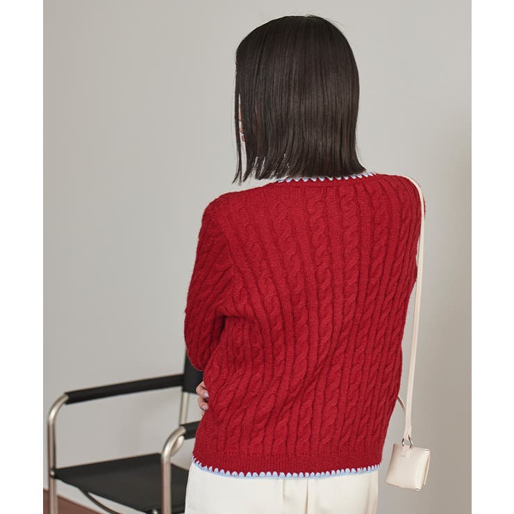 配色ステッチケーブルニットカーディガン【miette ミエット】 | titivate | 詳細画像22 