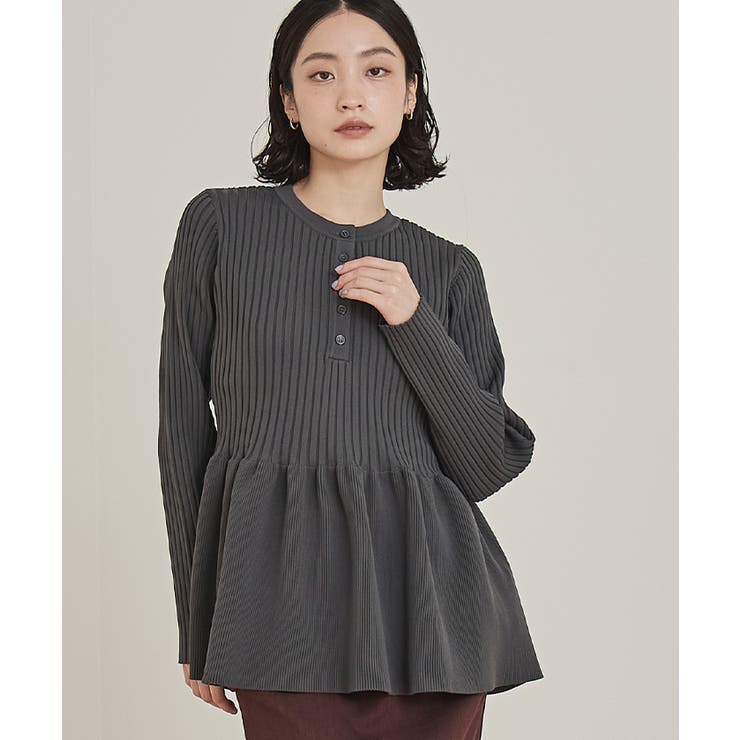 ヘンリーネックペプラムニット【miette ミエット】 | titivate | 詳細画像13 