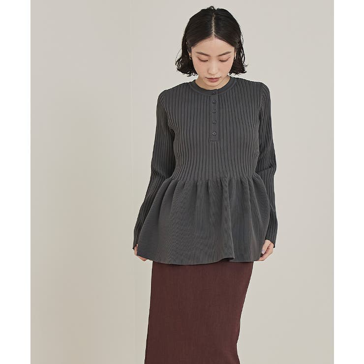 ヘンリーネックペプラムニット【miette ミエット】 | titivate | 詳細画像6 