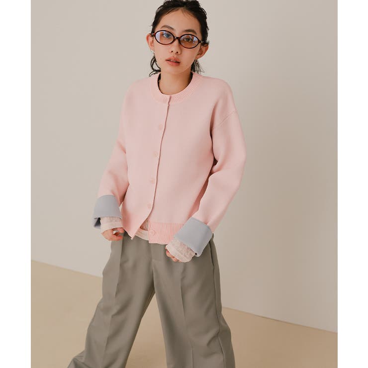 バイカラーデザインニットカーディガン【miette ミエット】 | titivate | 詳細画像2 