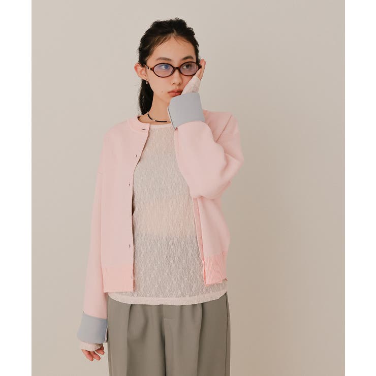 バイカラーデザインニットカーディガン【miette ミエット】 | titivate | 詳細画像4 