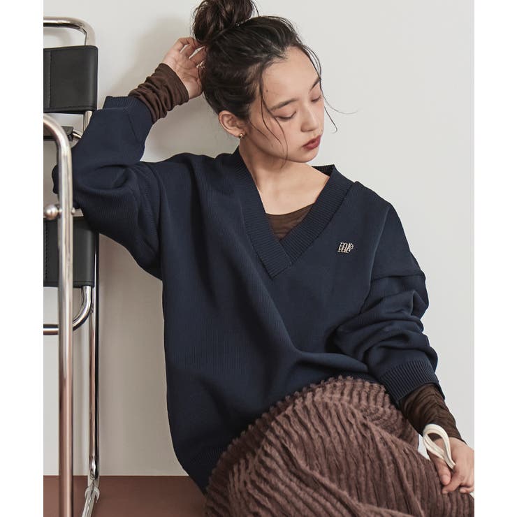 スポンディッシュ深Vネックニット【miette ミエット】 | titivate | 詳細画像21 