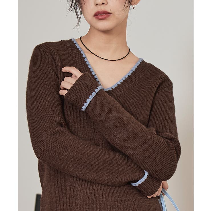 配色ステッチロールアップニット【miette ミエット】 | titivate | 詳細画像10 