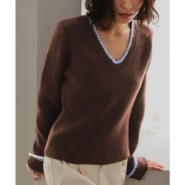 配色ステッチロールアップニット【miette ミエット】 | titivate | 詳細画像14 