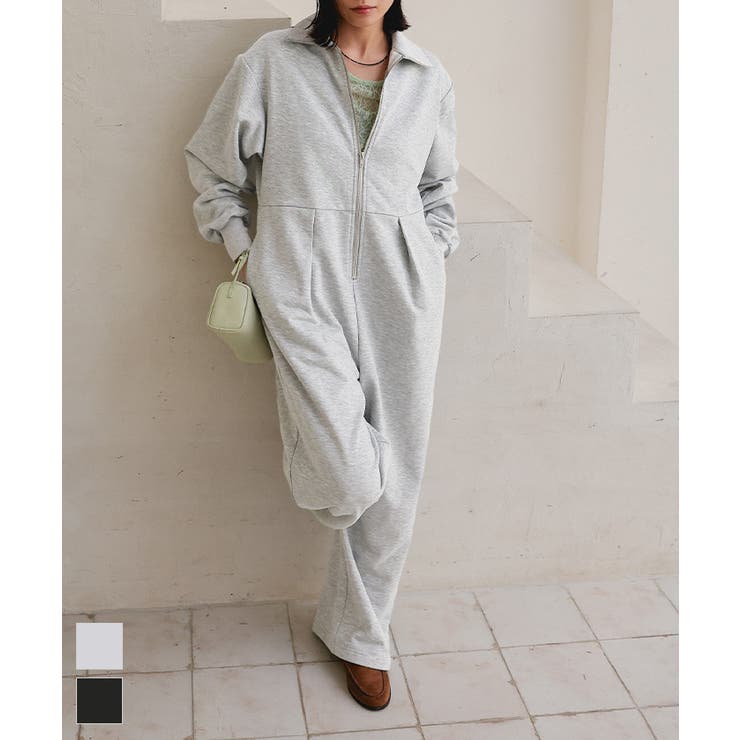 フロントジップスウェットオールインワン【miette ミエット】 | titivate | 詳細画像1 