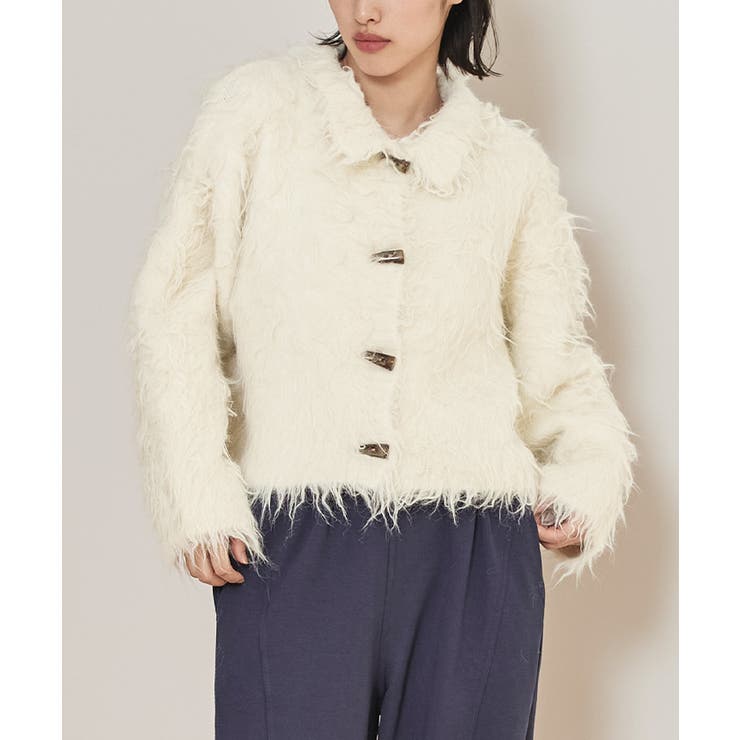 モヘアライク襟付きショートカーディガン【miette ミエット】 | titivate | 詳細画像5 