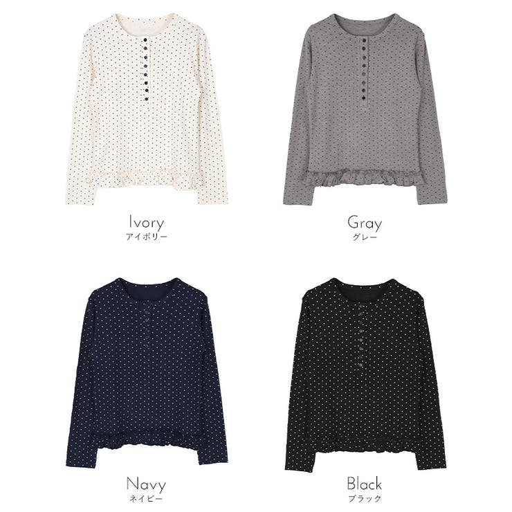 ドット裾フリルヘンリーネックトップス【miette ミエット】 | titivate | 詳細画像19 
