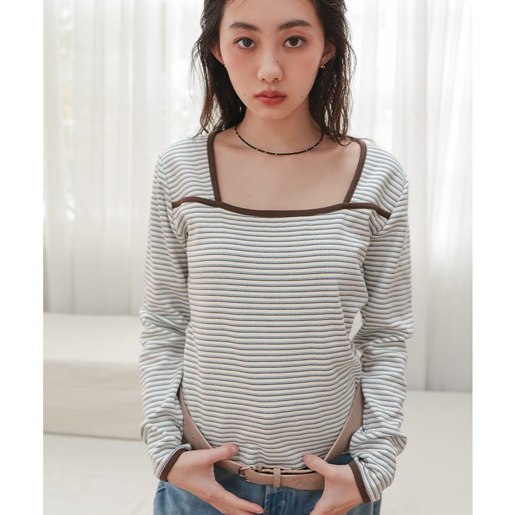 変形ネックパイピングトップス【miette ミエット】 | titivate | 詳細画像4 