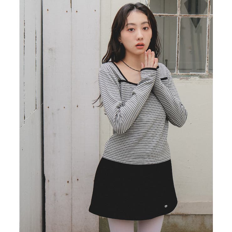 変形ネックパイピングトップス【miette ミエット】 | titivate | 詳細画像7 