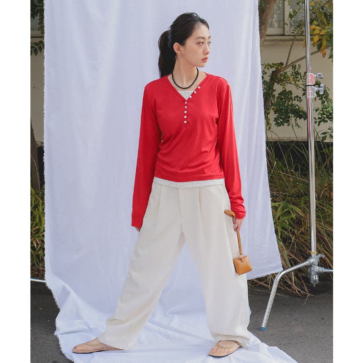 レイヤード風Vネックヘンリートップス【miette ミエット】 | titivate | 詳細画像27 