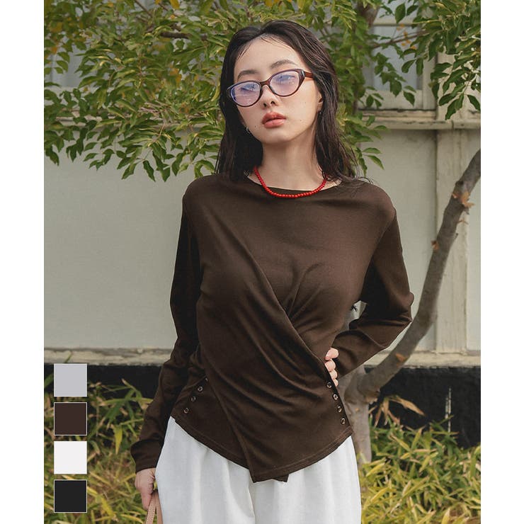 サイドボタンカシュクールトップス【miette ミエット】 | titivate | 詳細画像1 