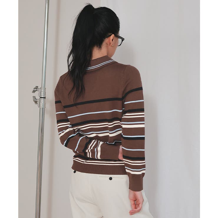 スキッパーマルチボーダーニット【miette ミエット】 | titivate | 詳細画像20 