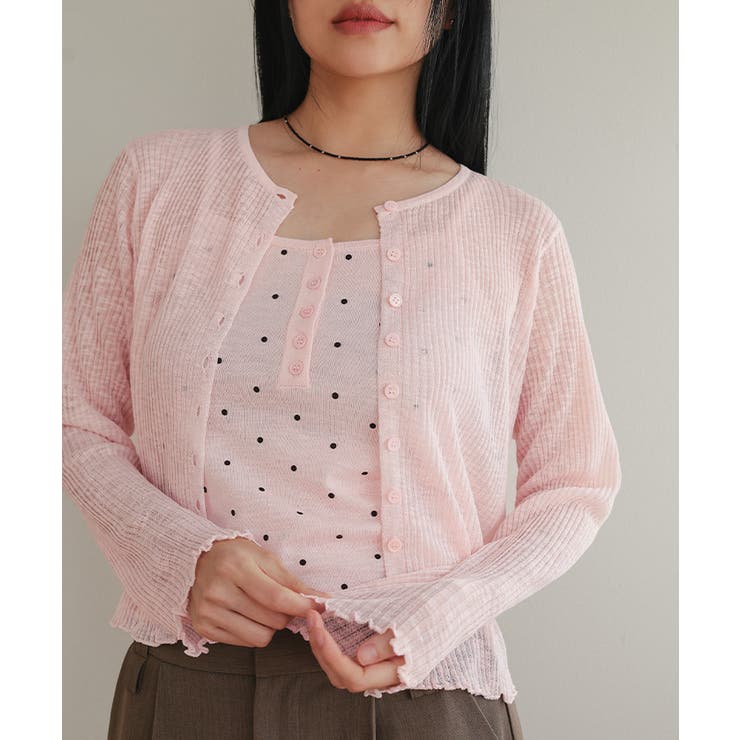 シアーカーディガンドットキャミセット【miette ミエット】 | titivate | 詳細画像20 