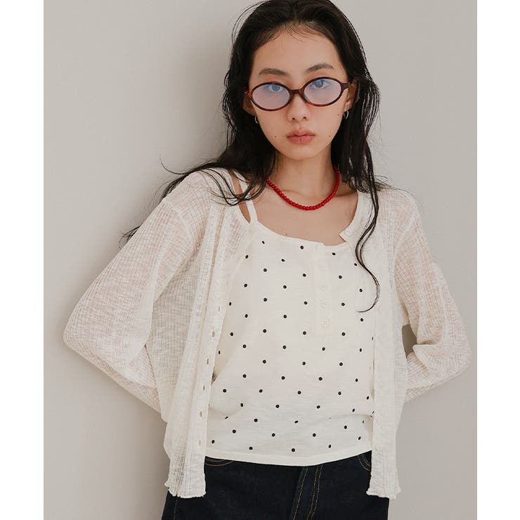 シアーカーディガンドットキャミセット【miette ミエット】 | titivate | 詳細画像21 