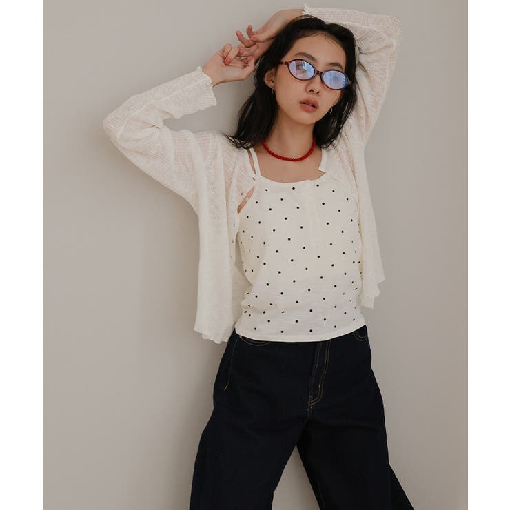 シアーカーディガンドットキャミセット【miette ミエット】 | titivate | 詳細画像11 