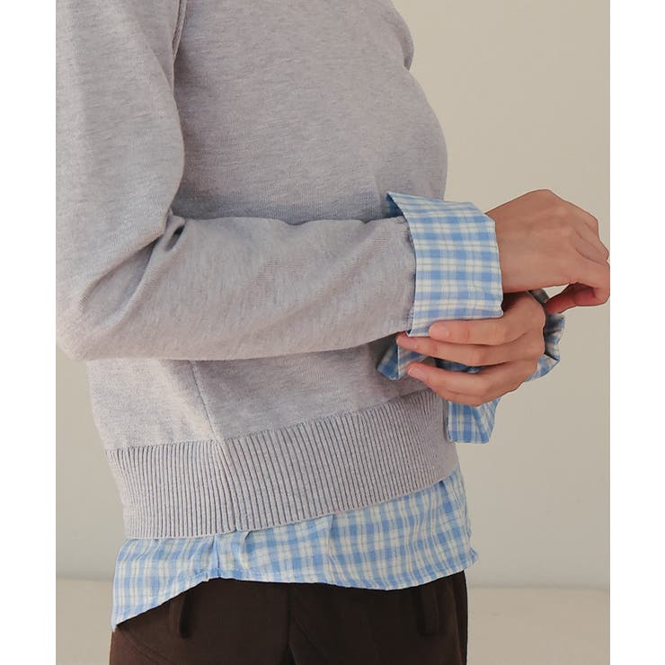 シャツレイヤード風ポロニット【miette ミエット】 | titivate | 詳細画像18 