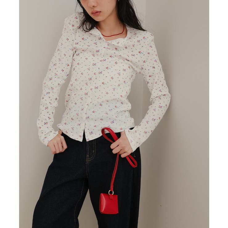 小花柄ワッフルカーディガン【miette ミエット】 | titivate | 詳細画像8 